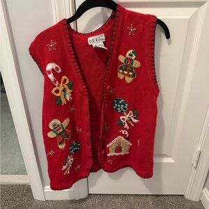 Red Festive Women's Vest